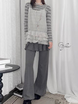 Tiered Flare Knit Pants