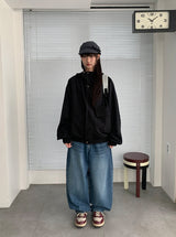 モンパカーブデニムバルーンワイドパンツ
