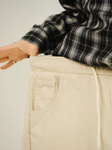 AN Washing Cotton Peach Balloon Wide Pants