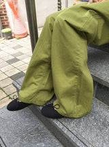 デセンカラーストレートコットンパンツ