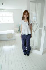 pin shirring puff half blouse(2colors)