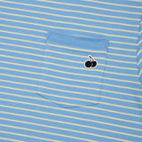 UNI MONO CHERRY STRIPE T-SHIRT [SKY]