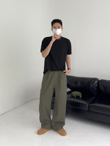 LO Vien Pintuck Half-Banding Semi Wide Pants (4C)