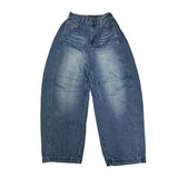 Barrel denim pants
