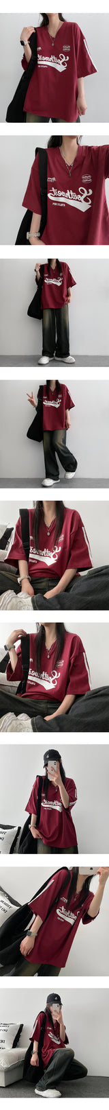 Crane Track V-neck Short-Sleeved T-Shirt