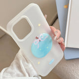 サマーブルーアップルムードストラップジェリー iPhone ケース