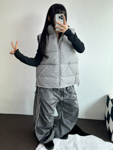 B-CASIC FIT PADDINF VEST💚🩶🖤🤍🤎6COLOR
