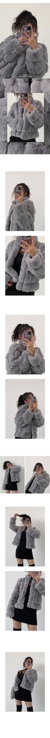 CUDDLE MINK FUR JACKET (GRAY)