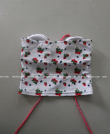 a strawberry tube top bikini