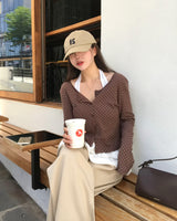 ランディー ポルカドットロングスリーブカーディガン