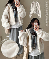 Liwen Mink fur half-crop hooded zip-up