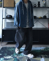 SHトラックデニムフーデッドシャツ (2C)