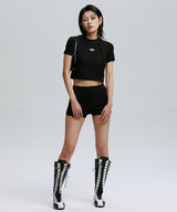 SYMBOL EDGE-CUT CROP T-SHIRTS_BK