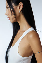 U Line Chain Hoop Earrings