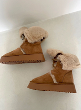 TEDDY LACE UP FUR BOOTS
