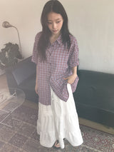 26SS★ [BAONHAUS] キネンズオーバーチェック半袖シャツ