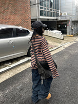 ストライプルースリネンTシャツ