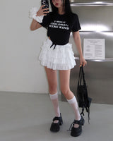 ウィッシュ レタリング クロップド半袖 T シャツ