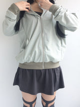 Unbalanced Pinstrip Hooded Zip-Up