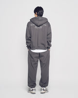 25FW BASIC LOGO NAPPING HOODIE ZIP UP CHARCOAL