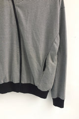 Unbalanced Pinstrip Hooded Zip-Up