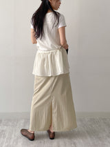 Marine Square Neck Crop Short Sleeve T-shirt