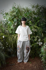 PAISLEY EMB. H-T SWEAT PANTS (Gray)