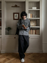 Things Waffle Boxy Hooded Long Sleeve T-shirt
