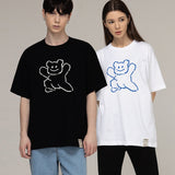 [UNISEX] Big Line Bear Smile Short Sleeve T-shirt
