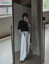 ダシーストラップフェイクレザーシャツ