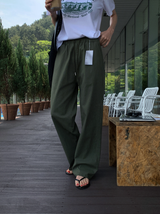 オターリネンストレートエラスティックウエストパンツ / 4 colors