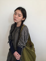 フォークシャーリングチェックミニワンピース (2color)