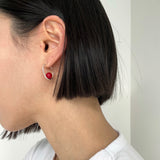 [925silver] Red point earring