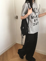 HeyyouレターリングショートスリーブTシャツ