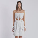 LAYERED KNOT TOP(WHITE)