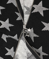 W RAGLAN STAR ZIP UP HOODIE BLACK(CV2FFFM482A)