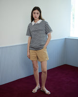 STRIPE LOGO T-SHIRT [GRAY]