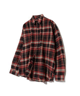 87-STAN081 One Pocket Vintage OverFit Long-Sleeved Check Shirt