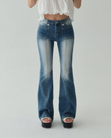 Qwz Pocket Washing Bootcut Jeans