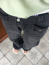 [Jericore/y2k] グルーヴ ポケット ドロップ ローライズ デニムパンツ (2c)