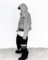 BBD ヴィンテージ クラッシュ フード デニム ジップアップ ジャケット (Vintage Gray)