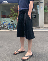 ルキオ レイヤード ベルテッド バミューダ スラックス