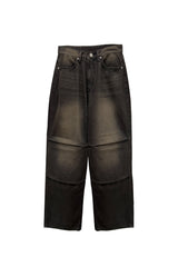 AKARI PPINTUCK DENIM PANTS / BLACK