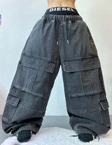FRONT CARGO BALLOON DENIM PANTS💙🖤 - 2 COLORS