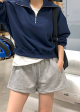 [Lè made] リメイドエブリーハーフジップアップスウェットシャツ / 4 カラーズ