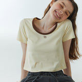 RVS Ringer Cropped T-Shirt Yellow