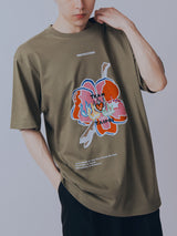 "See You in Paris" フラワーTシャツ(Olive Green)