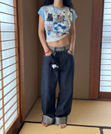 [UNISEX] オリジナルスキンカラーワイドジーンズ