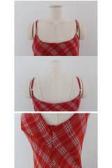 WAFER CHECK MAXI DRESS