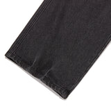 WASHING PIN TUCK NAPPING WIDE-FIT DENIM PANTS [BLACK]